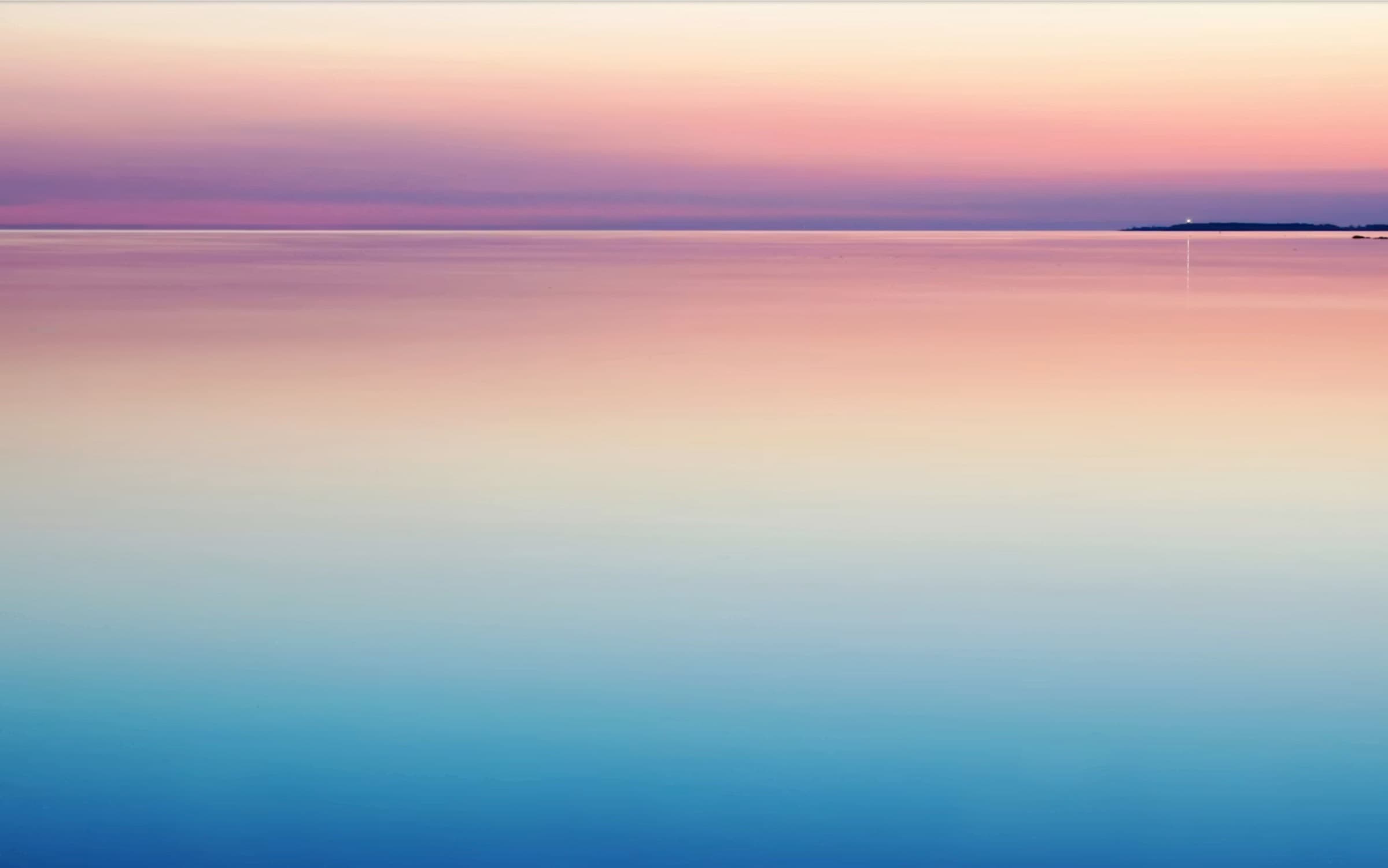 Still water at sunset